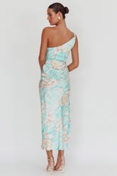 Portland One-Shoulder Maxi Dress Floral Mint
